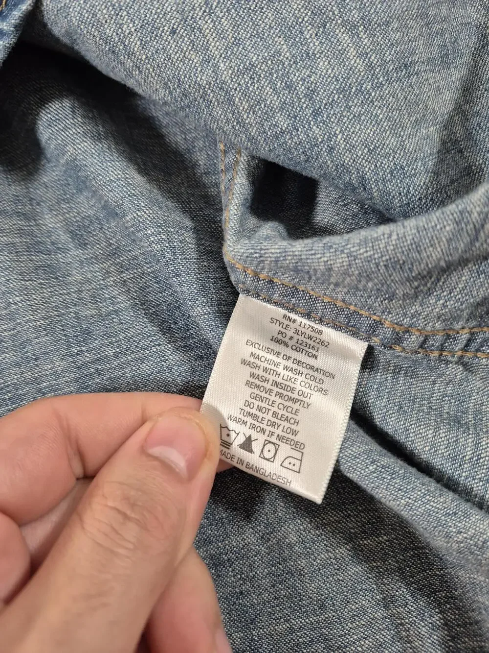 Levi's Men's L Blue Denim Western Pearl Snap Long Sleeve Button-Up Shirt